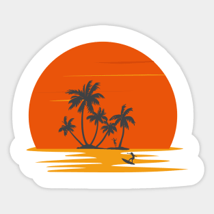 Sunset at The Beach Sticker